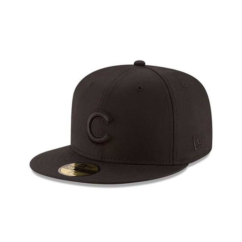 MLB Chicago Cubs Black On Black 59Fifty Fitted (CVO7323) - Black New Era Caps